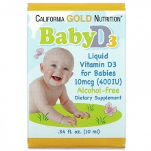  California Gold Nutrition Baby D3 400 ME 10 